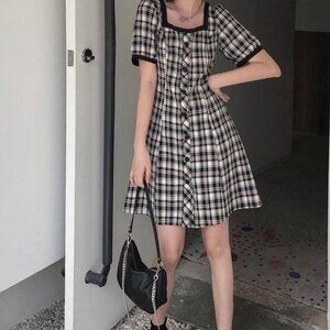 UNIF Women's Black and Grey Dress